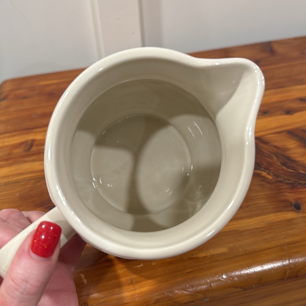 Longaberger Pottery Woven Traditions Small Juice Pitcher - Picture 4 of 6